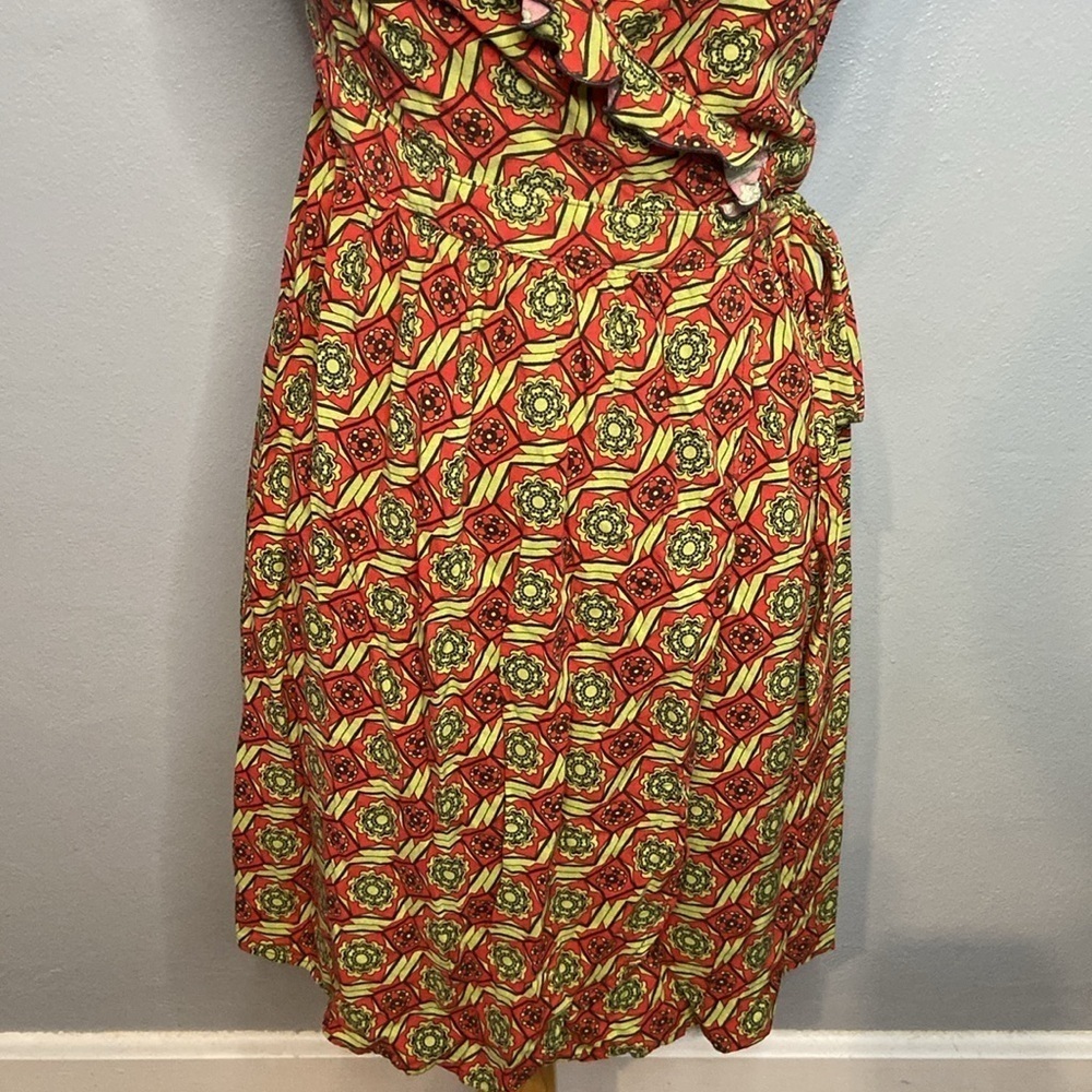 Matilda Jane Serendipity Cheerio Wrap Dress Tan Red M - Picture 3 of 10